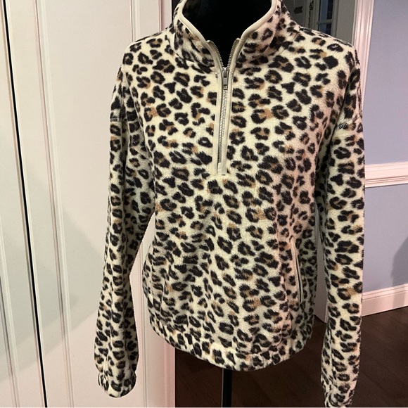 NWOT Women’s Leopard Pullover Quarter-zip Pullover Jacket - Picture 1 of 6